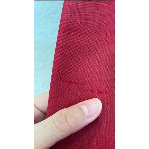 Silk Lore Beth Terrell blouse Jacket shantung Silk Top MEDIUM red gold - Picture 8 of 9